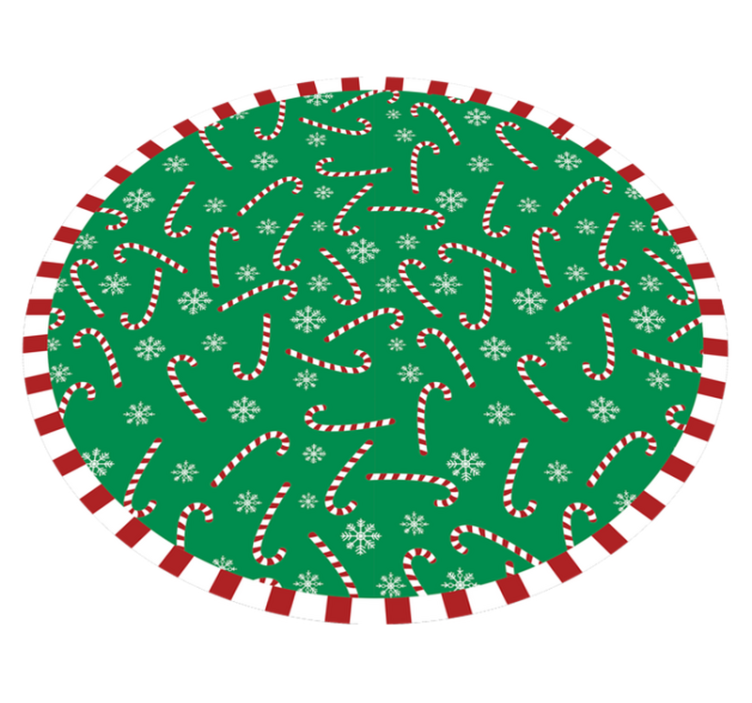 Candy Cane Circle christmas vinyl rug - TenStickers