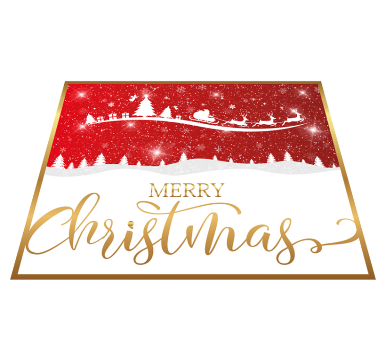 Festive Greeting christmas vinyl rug - TenStickers