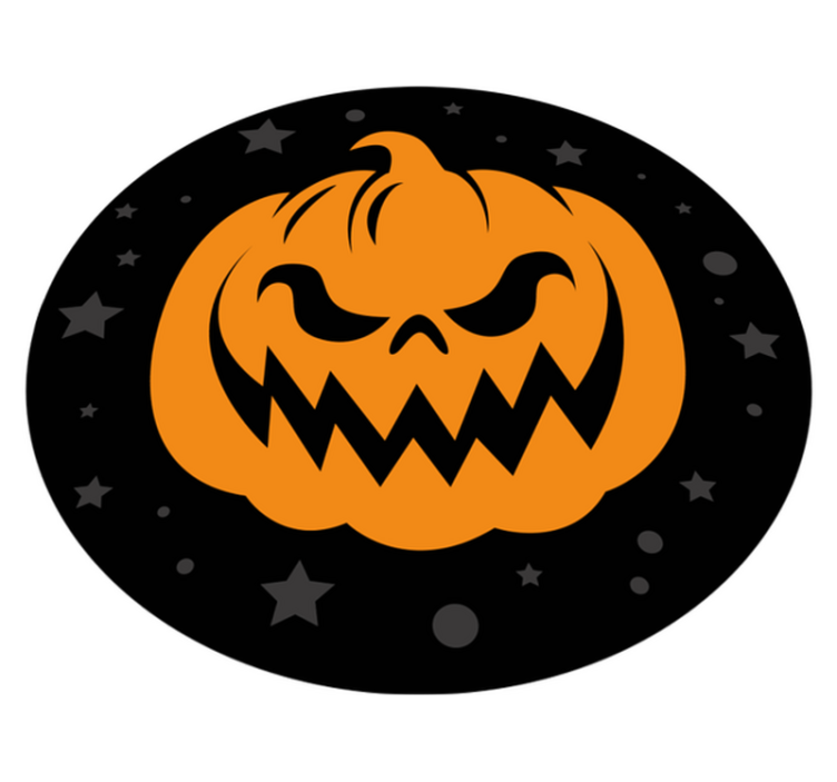 Orange pumpkins on black background vinyl rug - TenStickers