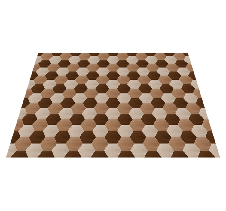 Hexagonal wood texture vinyl carpet - TenStickers