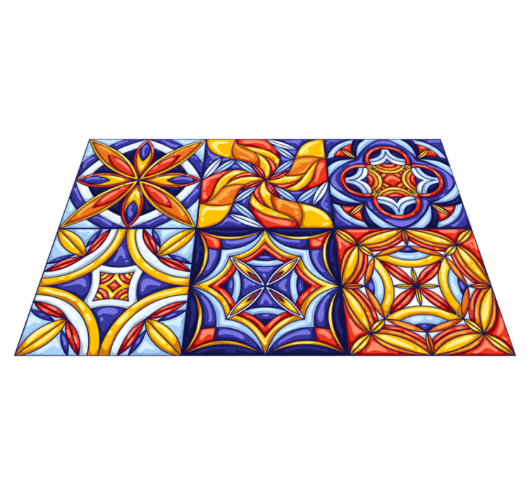 Portuguese tiles style vinyl hall rug - TenStickers
