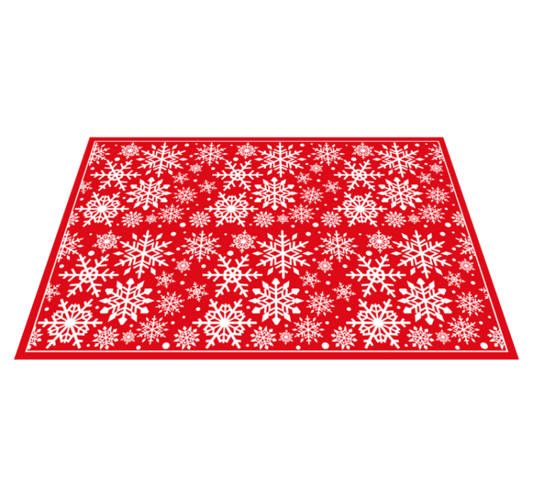 Celebratory Snowflake Motif christmas vinyl rug - TenStickers