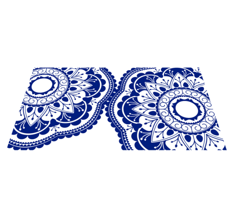 Navy pattern mandala vinyl rug - TenStickers