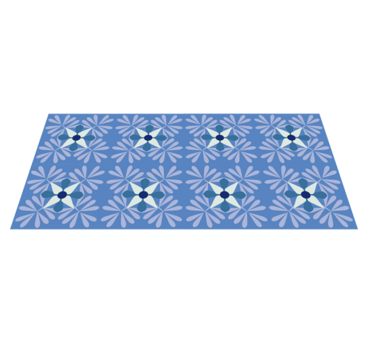 Floral Symmetry Pattern flower vinyl rug - TenStickers
