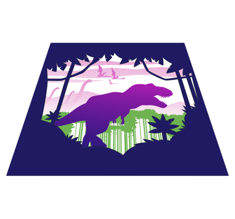 Purple dinosaur kids vinyl rug - TenStickers