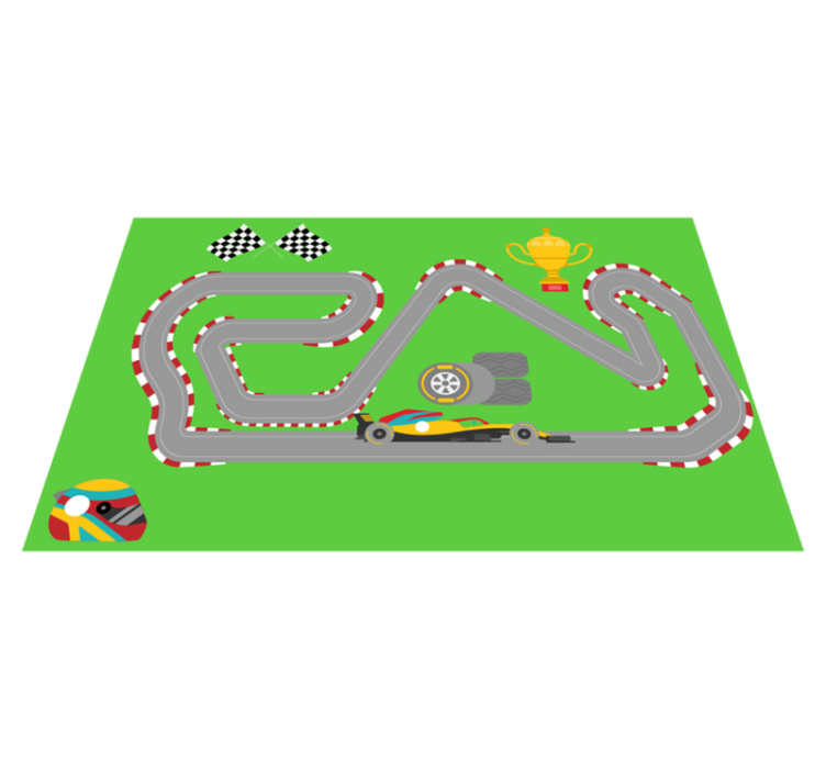 Racing car track vinyl rug - TenStickers