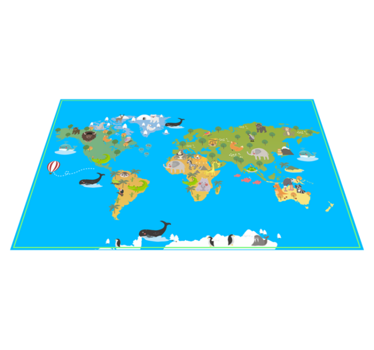 Educational World world map vinyl rug - TenStickers