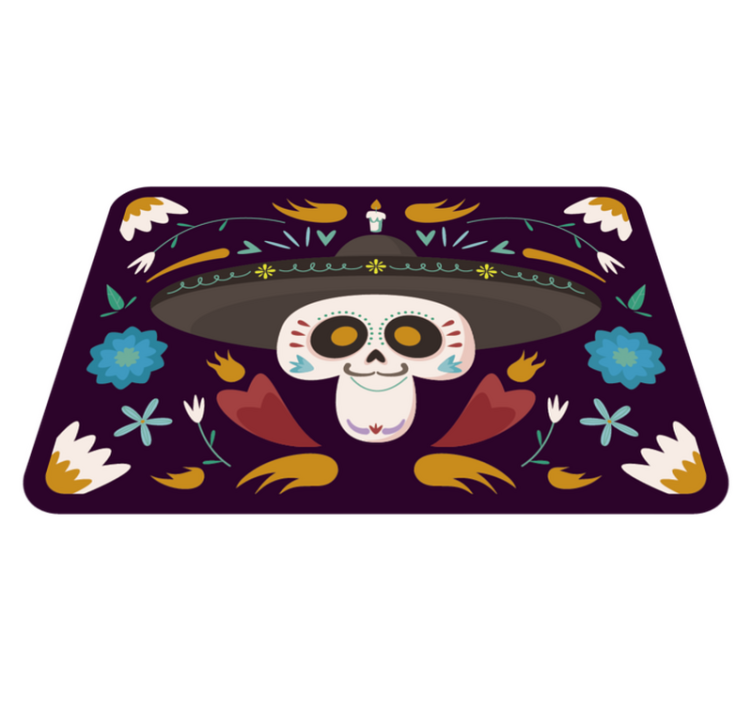 Festive Skull Imagery event vinyl rug - TenStickers