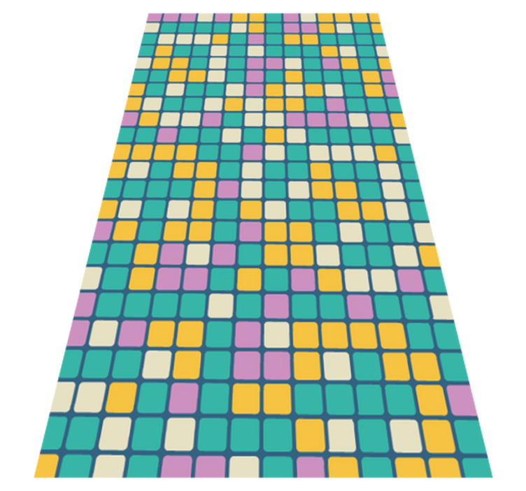 Colorful Grid Pattern geometric vinyl rug - TenStickers