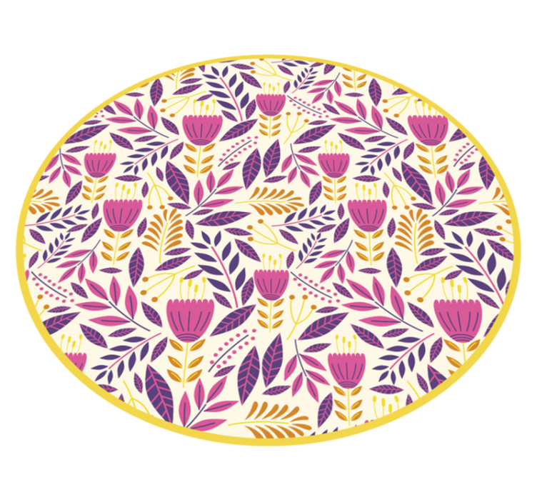Floral Symmetry Design flower vinyl rug - TenStickers