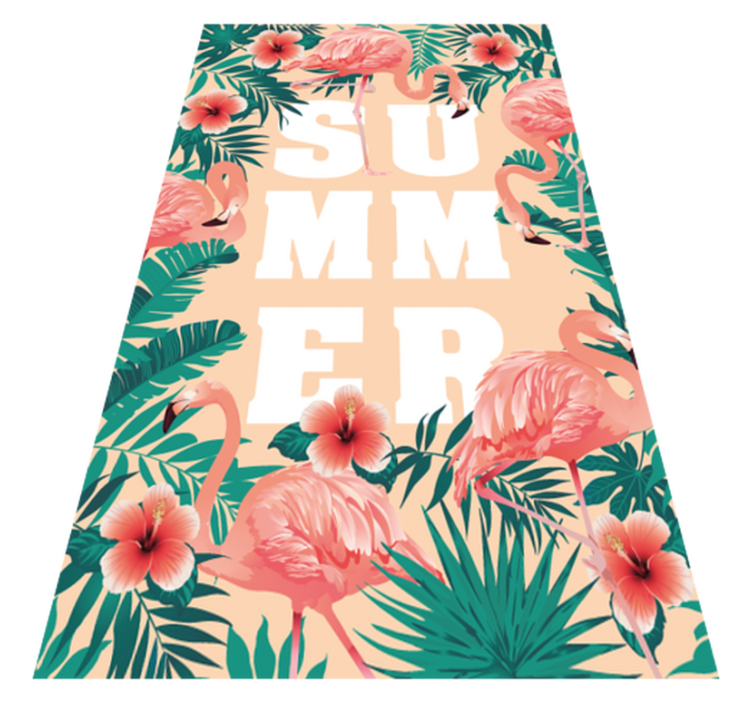 Summer Flamingo Theme event vinyl rug - TenStickers