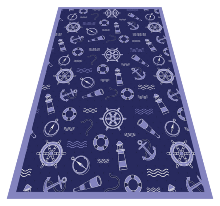 Nautical Motif living room vinyl rug - TenStickers