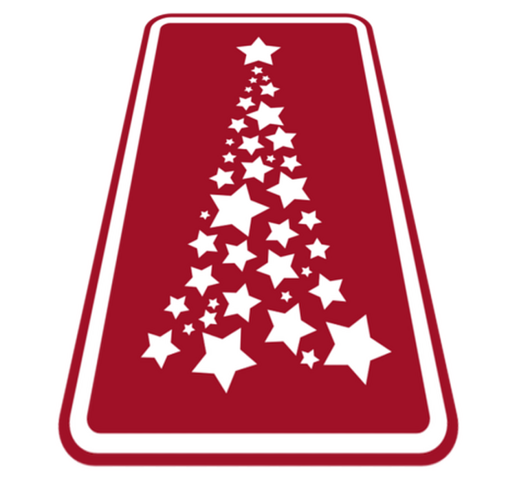 Red and white star tree Christmas tree mat - TenStickers