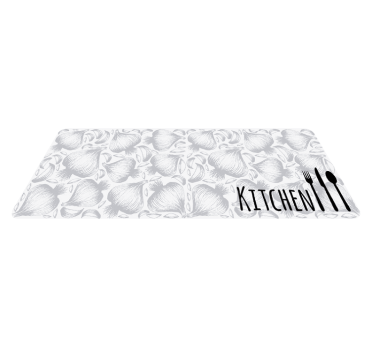 vinyl rug kitchen fork and knife custom rug - TenStickers