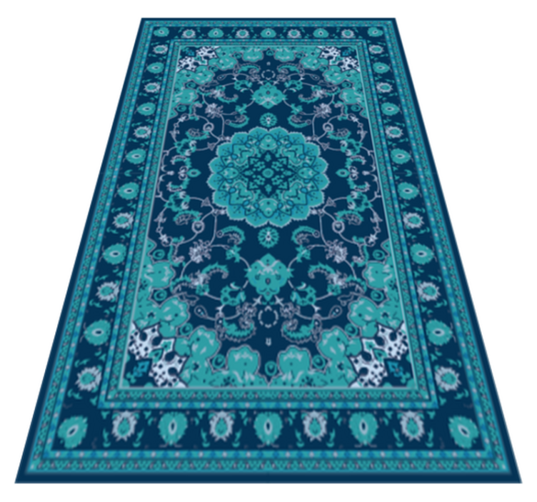 Teal Mandala Elegance mandala vinyl rug - TenStickers