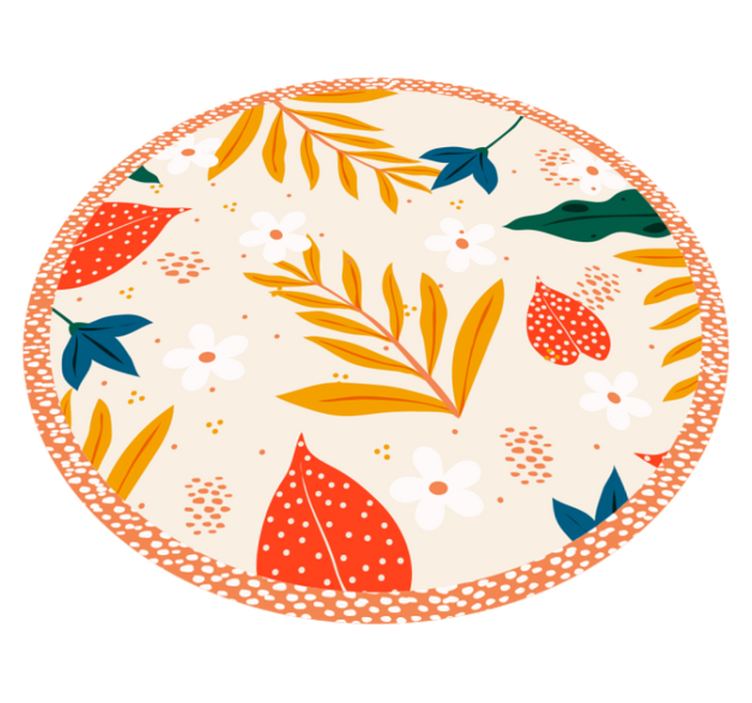 Autumnal Botanical Pattern flower vinyl rug - TenStickers