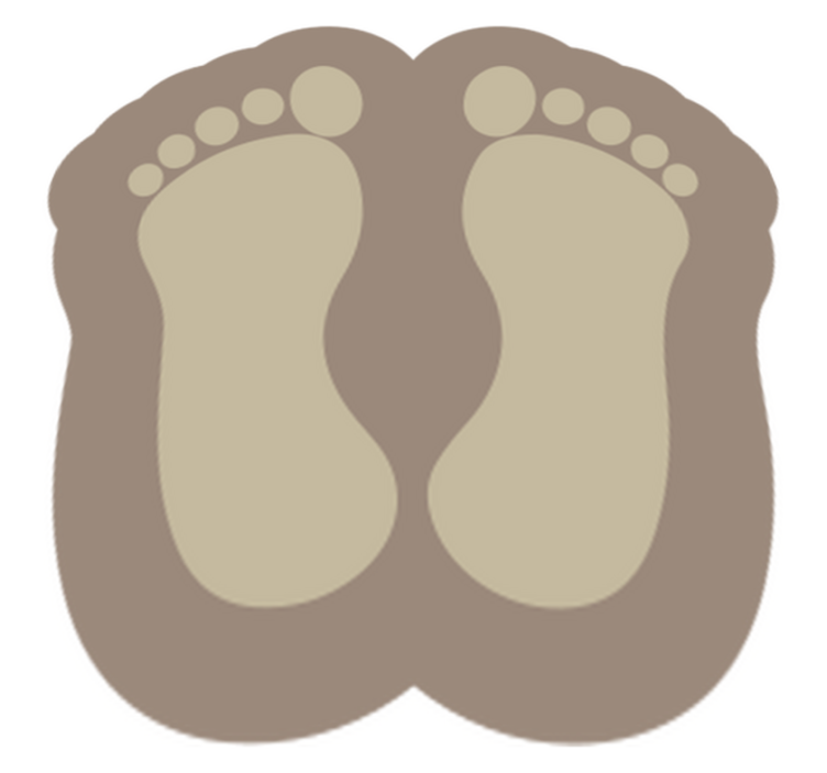 vinyl rug bathroom footprints modern rug - TenStickers