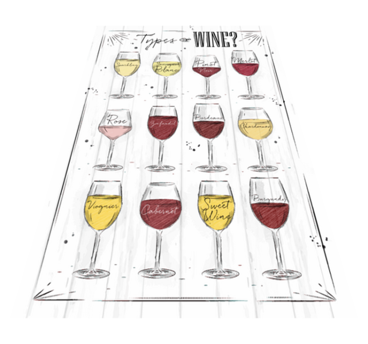 Wine Glass Guide custom vinyl rug - TenStickers