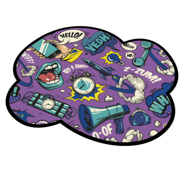Comic Sound Effects gaming vinyl rug - TenStickers