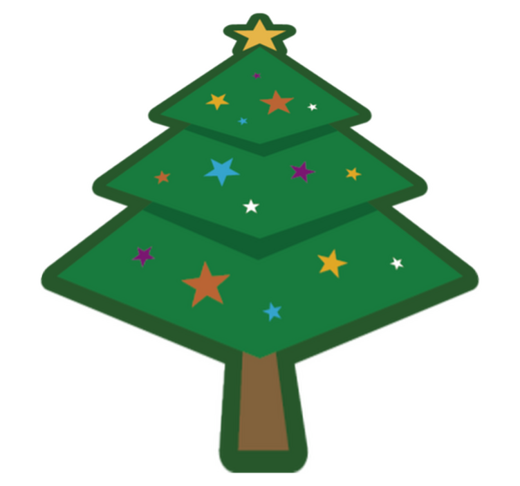 Cartoon Christmas Tree Vinyl Rug - TenStickers