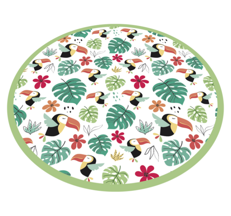 Tropical Toucan Motif animal vinyl rug - TenStickers