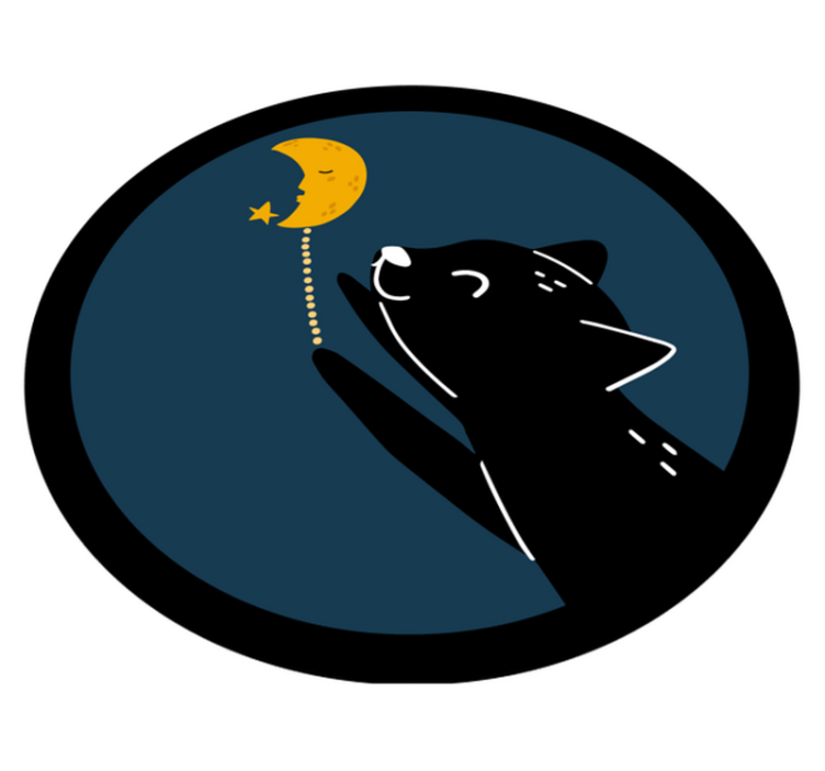 Moonlit Cat kids vinyl rug - TenStickers