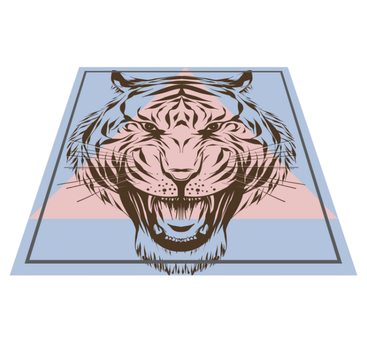 Hunting Tiger head animal rug - TenStickers