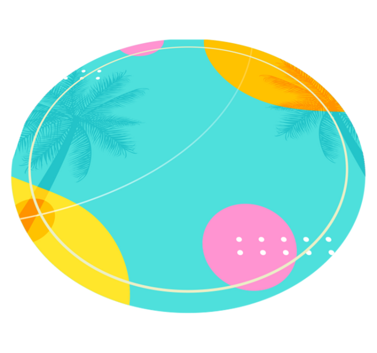 Tropical Palm Decor flower vinyl rug - TenStickers