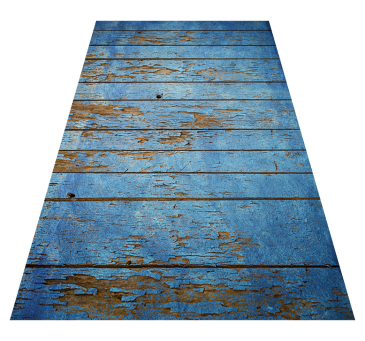Distressed Blue Planks wood vinyl rug - TenStickers