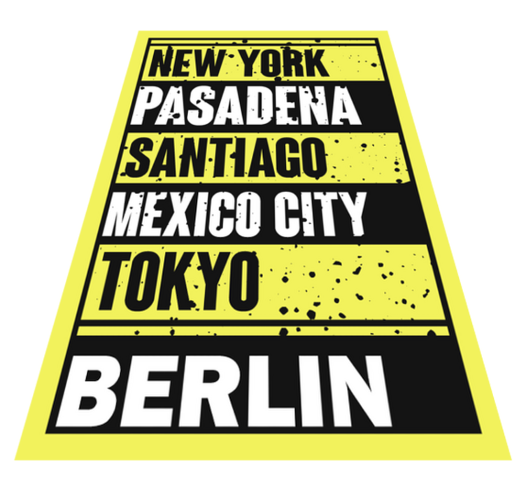 Cities Text Overlay custom vinyl rug - TenStickers