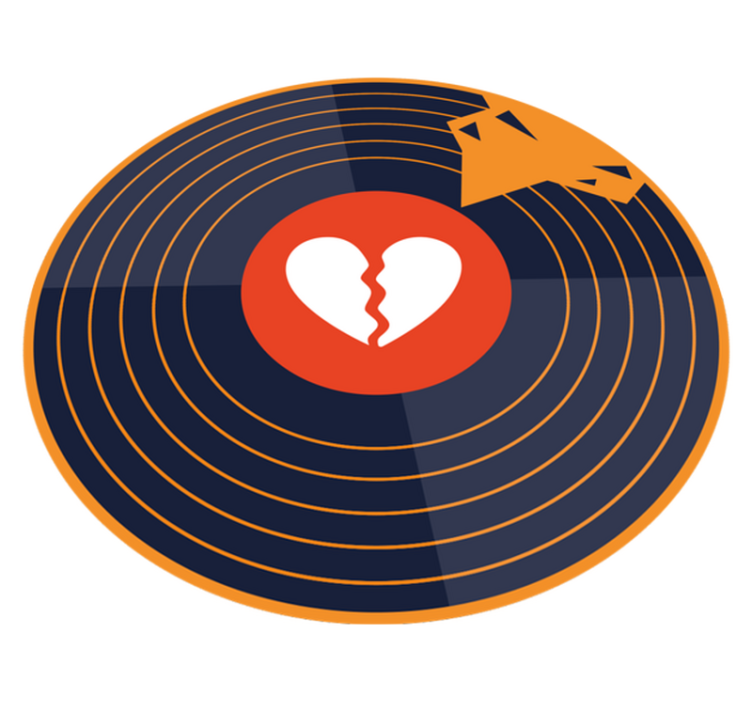 Broken Heart Vinyl modern rug - TenStickers