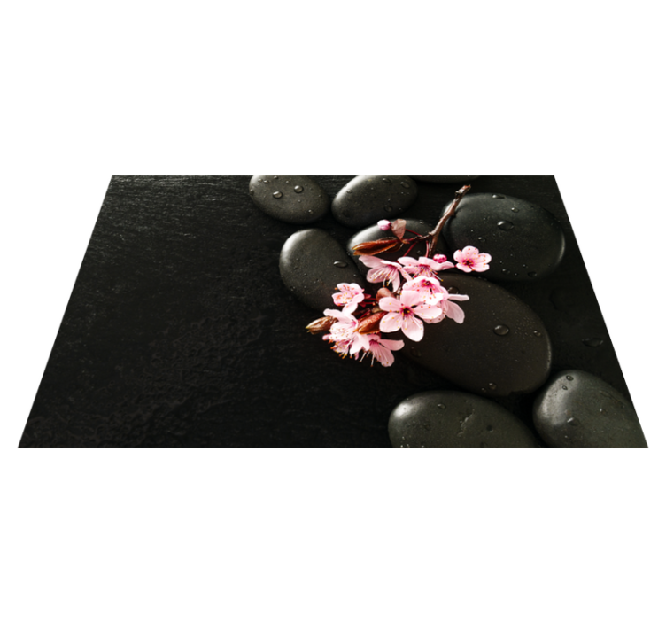 Calm flower and stones on water vinyl rug - TenStickers