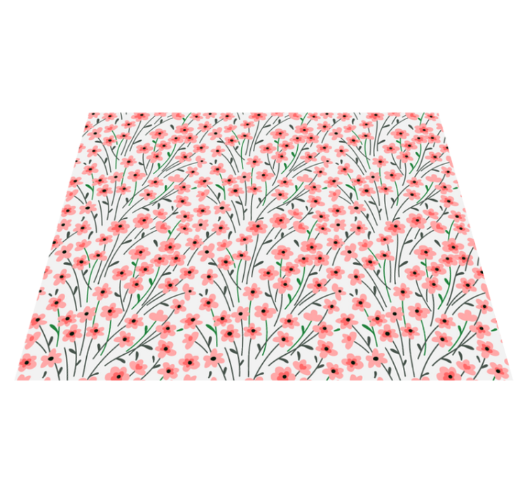 Floral Blossom Design flower vinyl rug - TenStickers