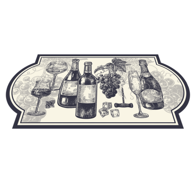 Wine-Themed Elegance kitchen vinyl rug - TenStickers