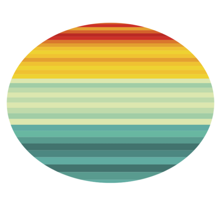 Rainbow Stripes Circle stripes vinyl rug - TenStickers