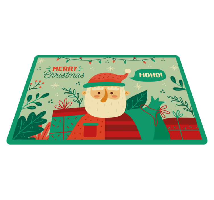 Festive Santa Illustration christmas vinyl rug - TenStickers