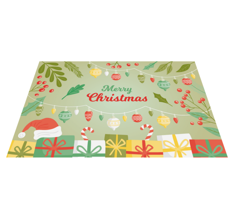 Festive Seasonal Greetings christmas vinyl rug - TenStickers