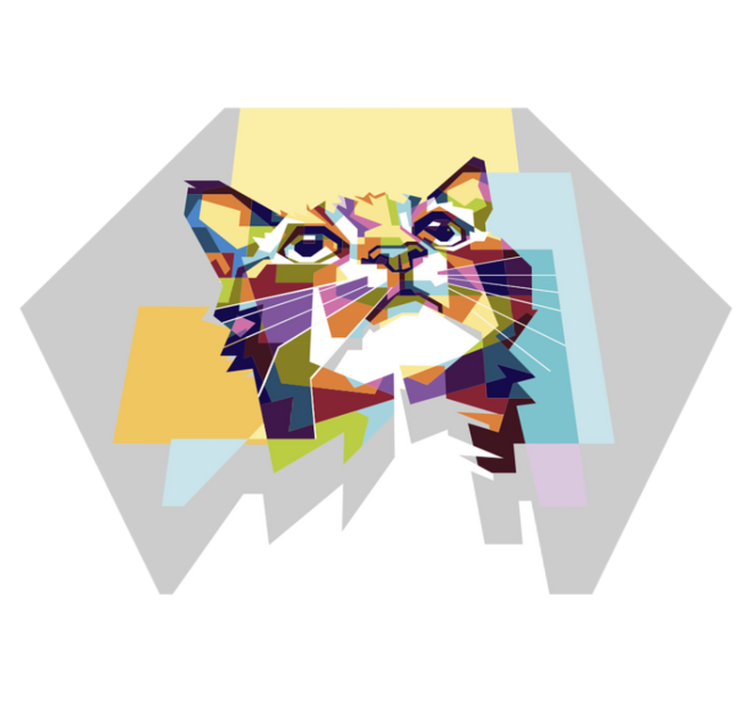 colorful cat hope animal rug - TenStickers