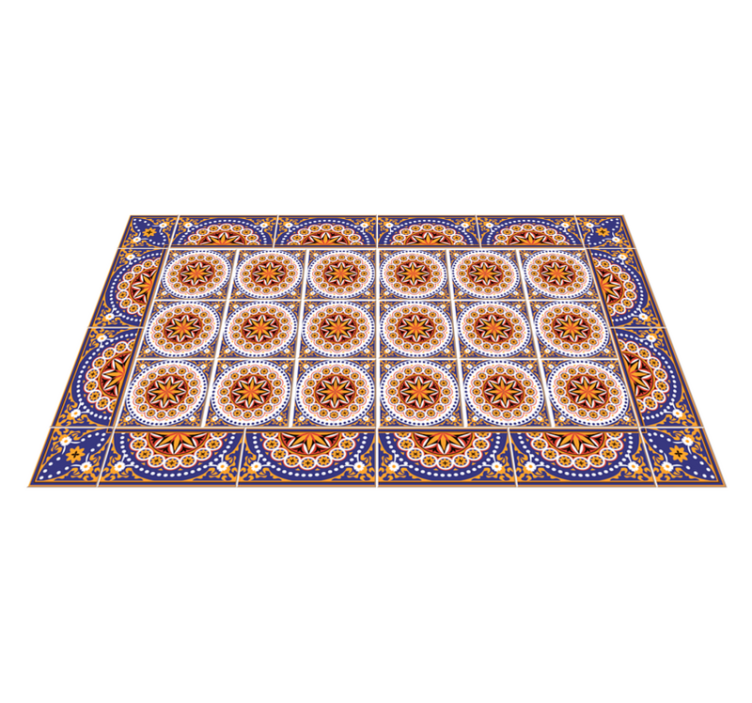 Mandala Mosaic Pattern tile vinyl rug - TenStickers