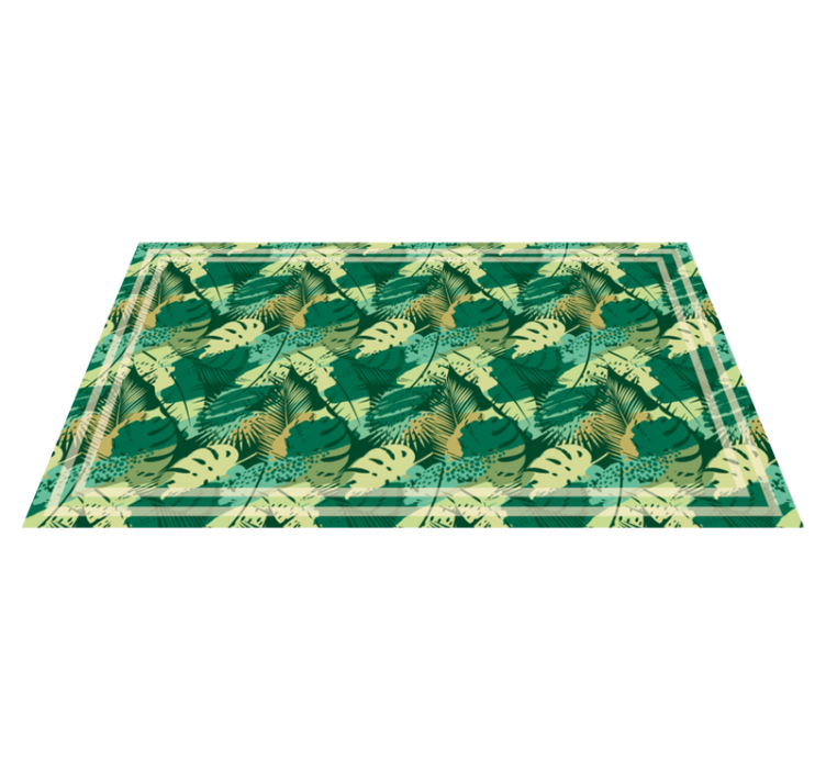 Tropical Foliage Array flower vinyl rug - TenStickers
