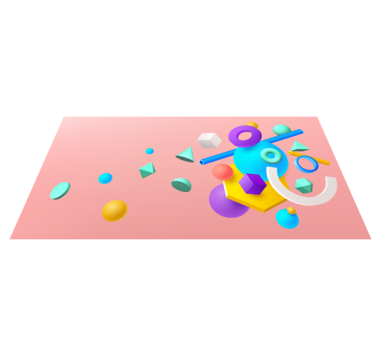 Basic 3d shapes modern rug - TenStickers