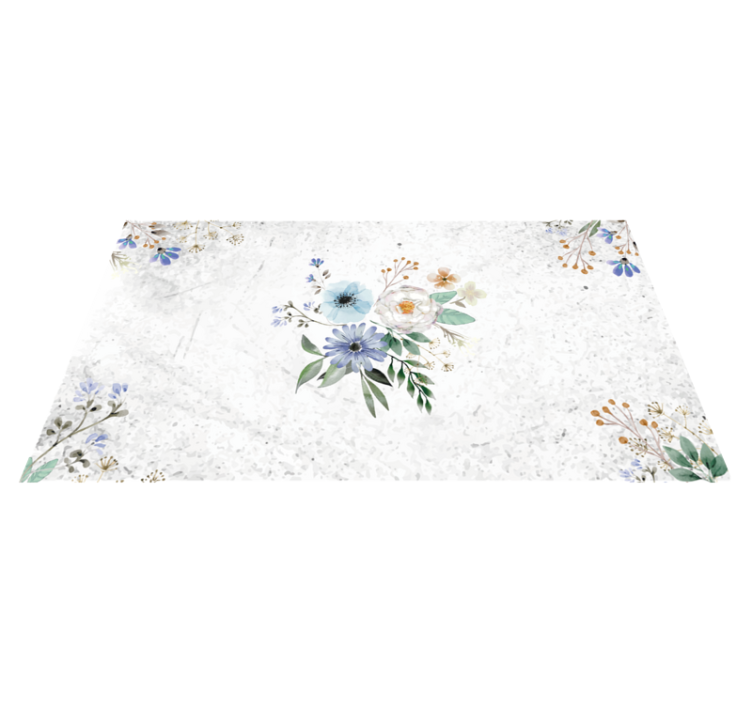 Floral Marble Elegance flower vinyl rug - TenStickers