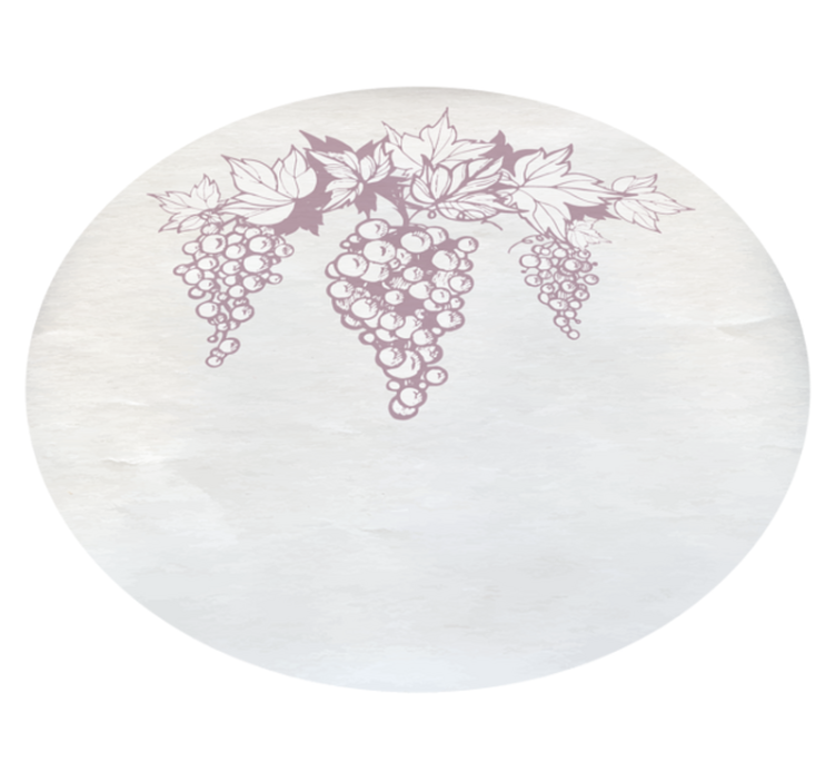 Grapes Botanical Emblem flower vinyl rug - TenStickers