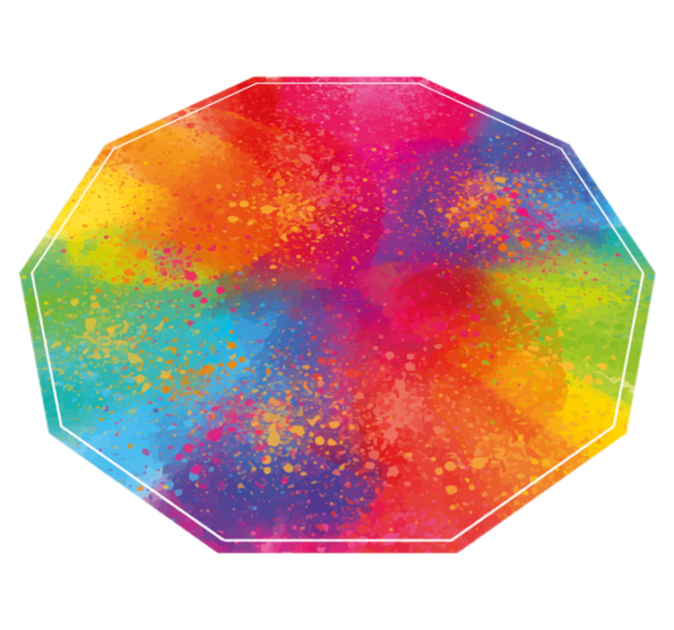 Colorful Splattered Hexagon marble vinyl rug - TenStickers