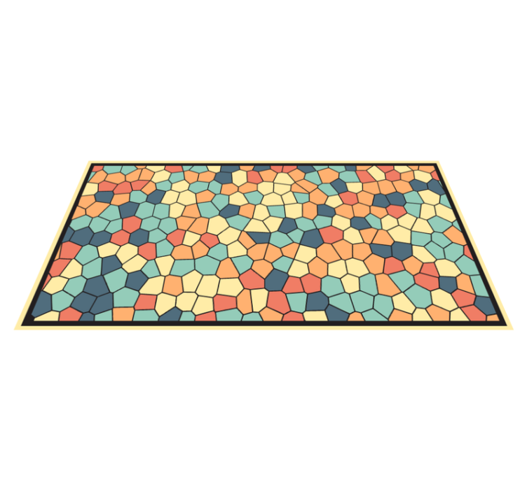 Colorful mosaic tile pattern kitchen vinyl rug - TenStickers