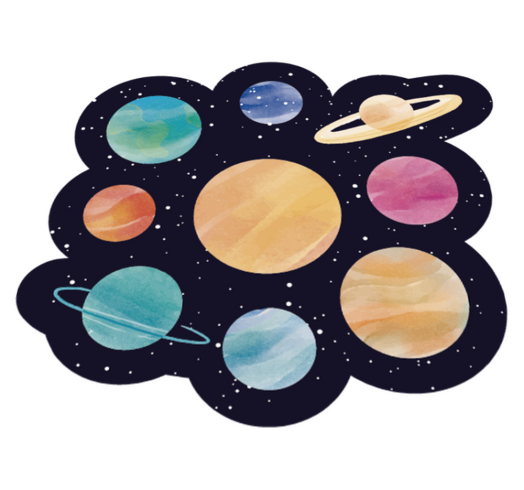 Planetary Space Theme vinyl rug - TenStickers