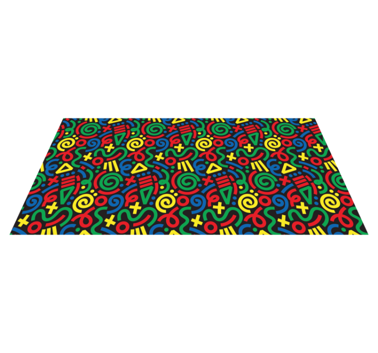 Drawn abstract pattern geometric rugs - TenStickers