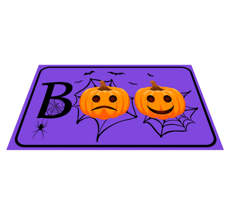 Boo with cobwebs halloween rugs - TenStickers