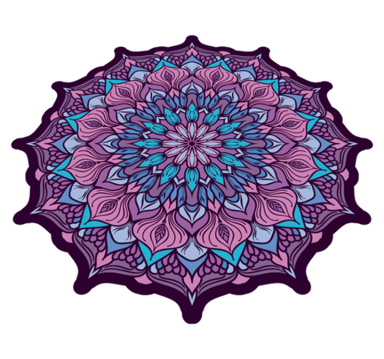 Boho mandala pattern mandala vinyl rug - TenStickers