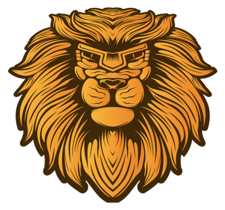 Lion Portrait Illustration animal vinyl rug - TenStickers